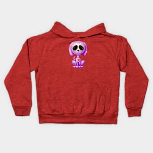 Purple Zombie Sugar Skull Puppy Dog Kids Hoodie